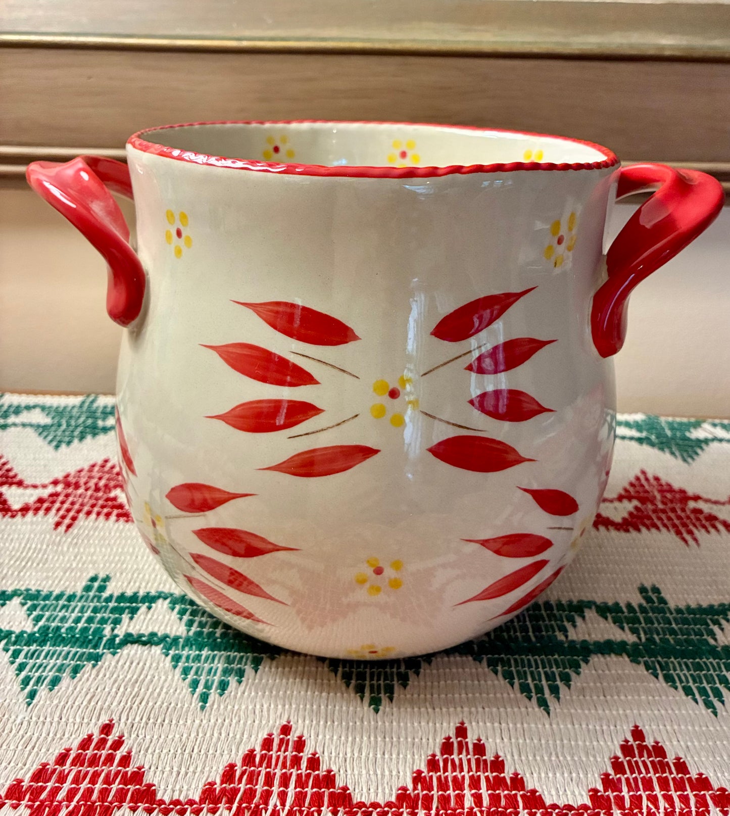 Beautiful ceramic open crock and serving tray