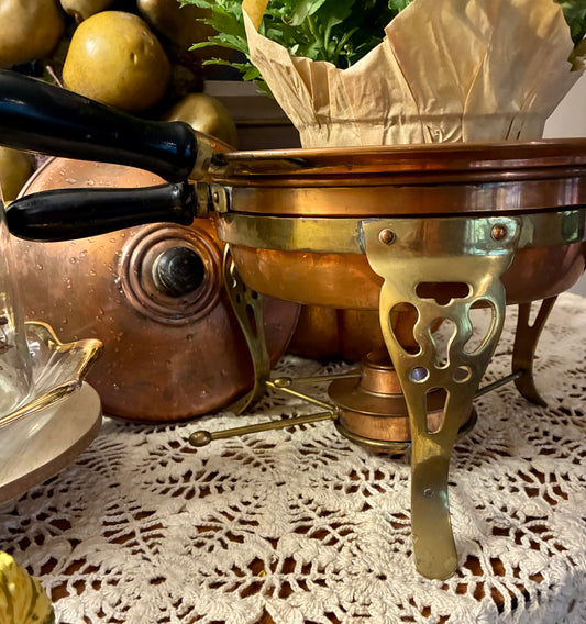 Stunning copper and brass chafing dish