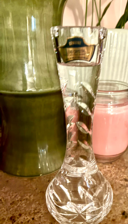 Vintage German crystal bud vase