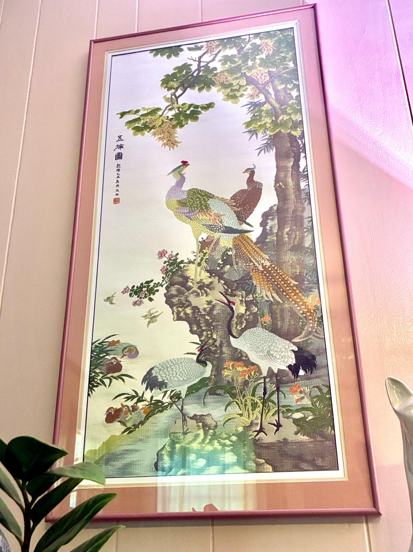 Vintage silk Japanese handstitched tapestry