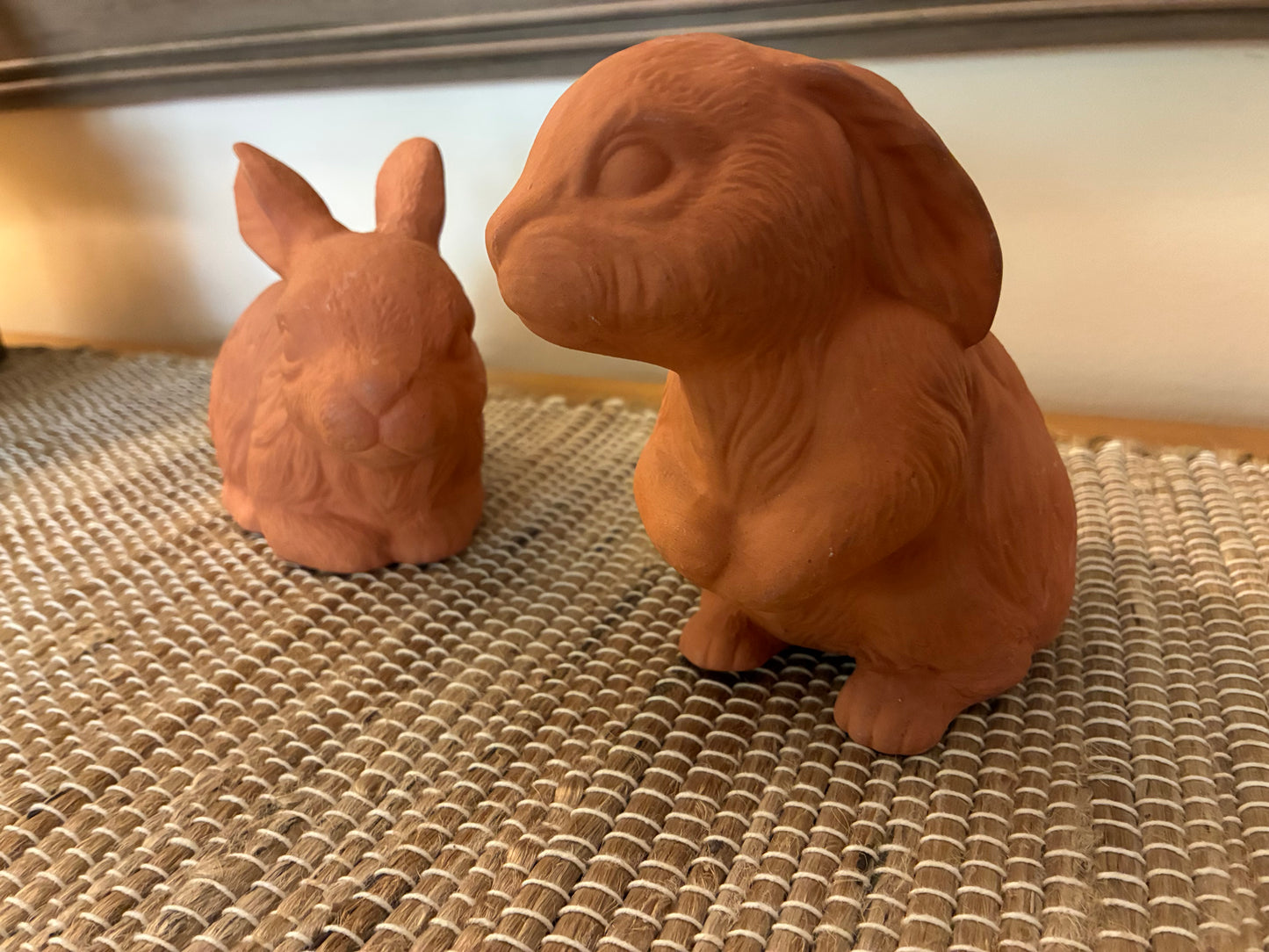 Terra Cotta bunny figurines