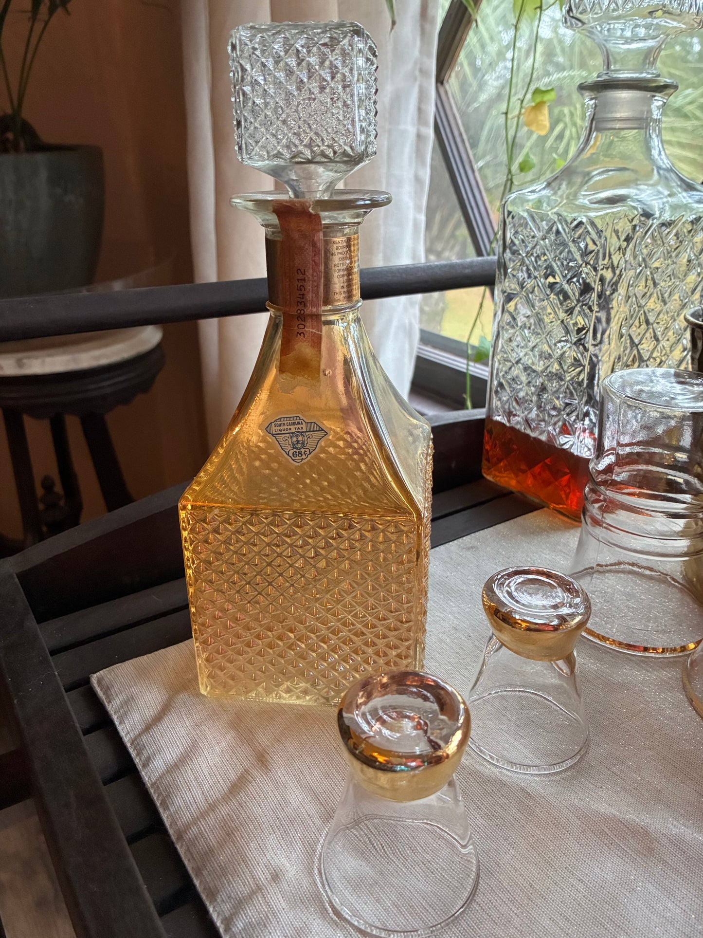 Old forester bourbon glass decanter