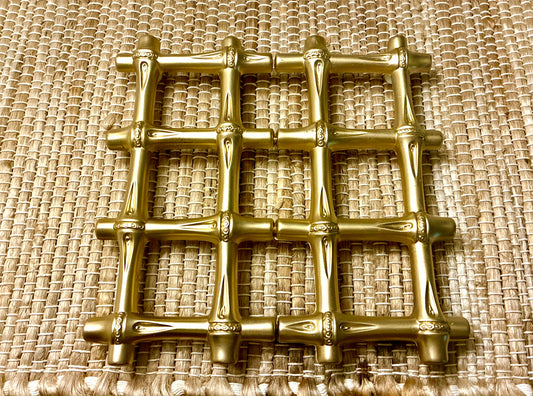 Gold metal bamboo expanding trivet