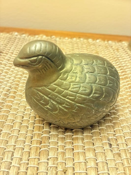 Brass quail figurine