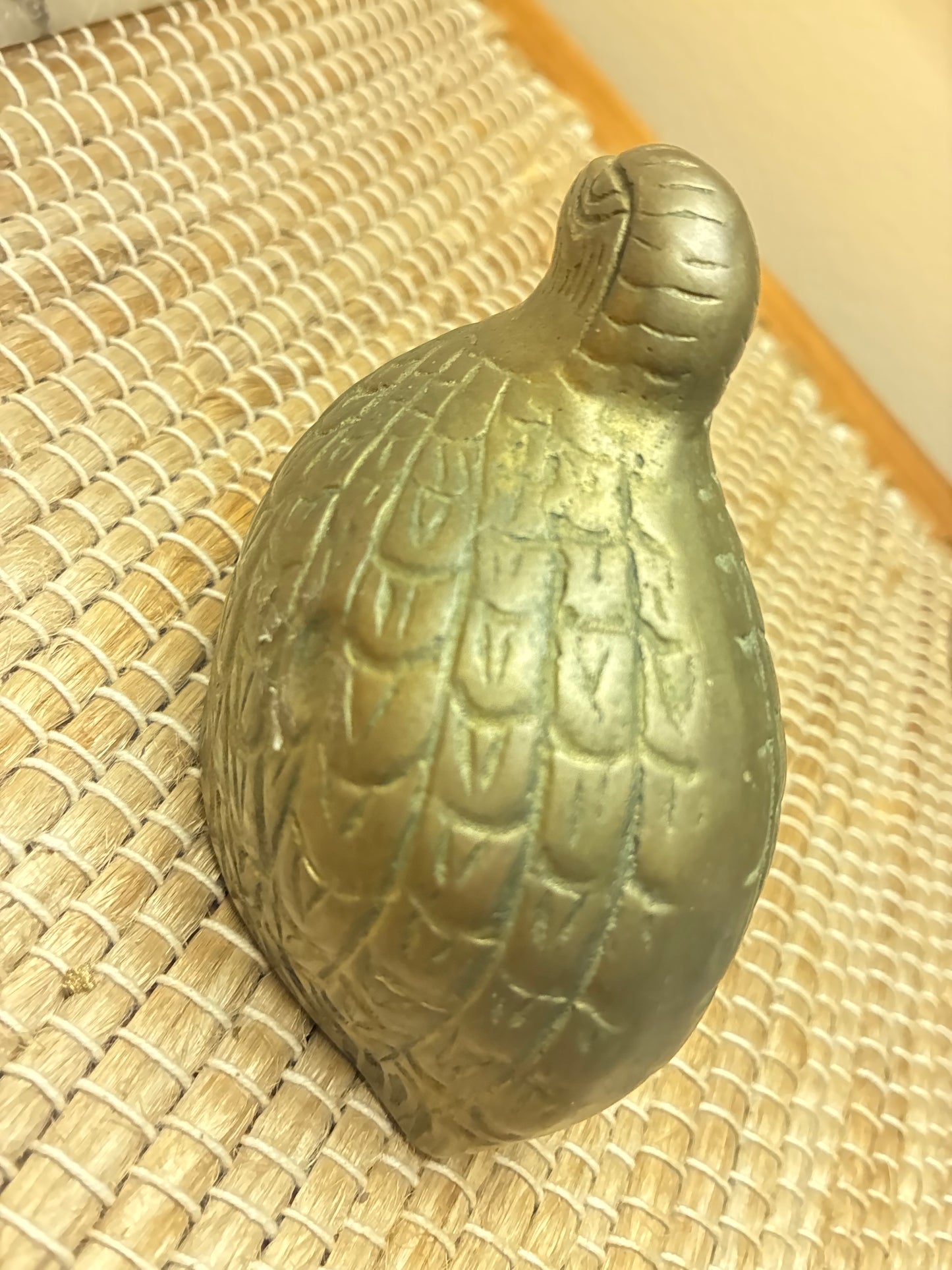 Brass quail figurine