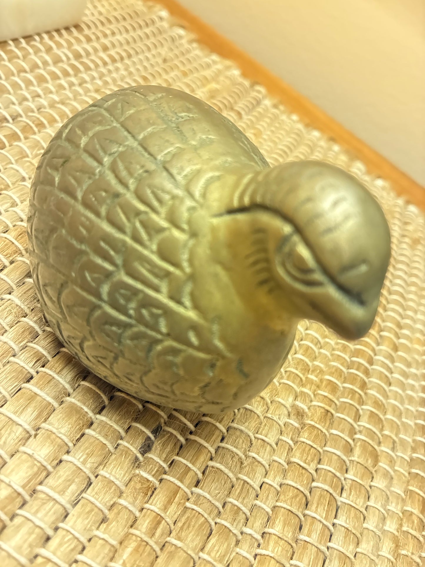 Brass quail figurine