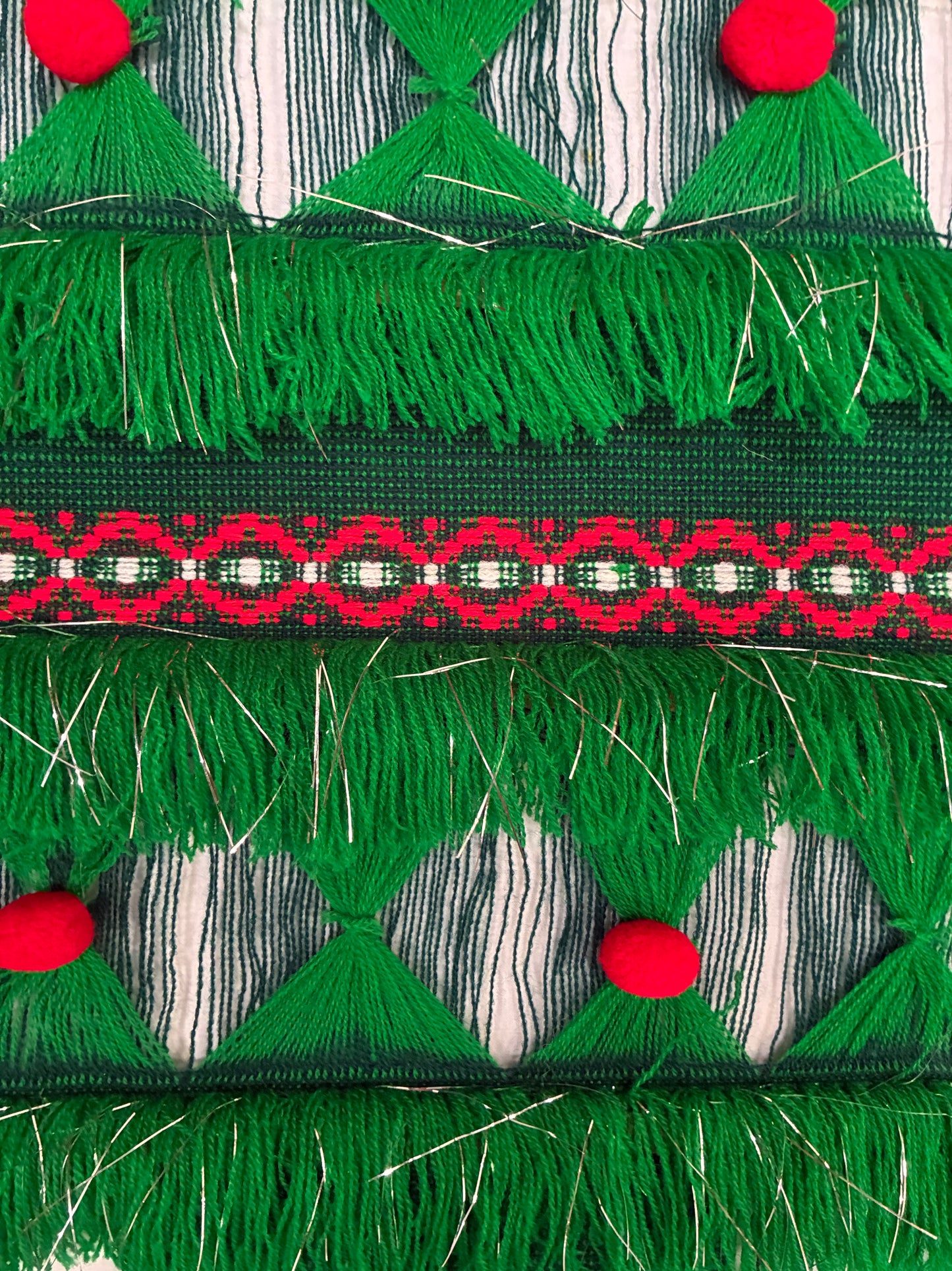 Vintage macrame Christmas tree wall hanging