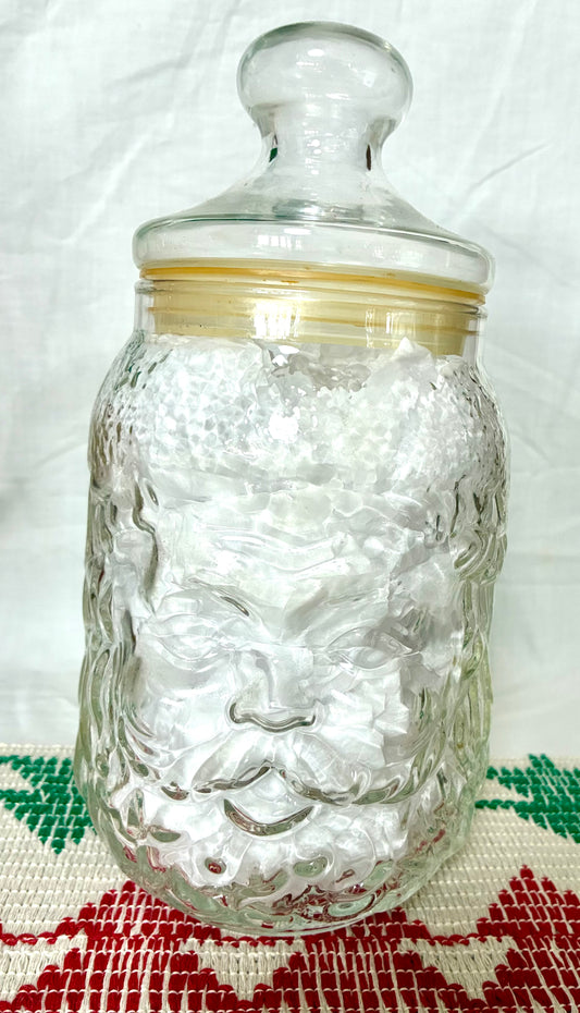 Glass Santa sealed canister