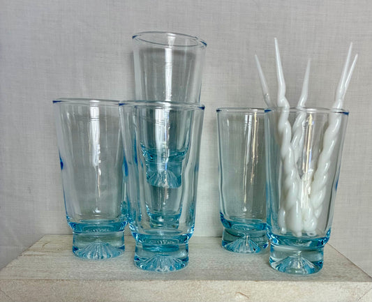 Sapphire blue star liquer glasses set of 6