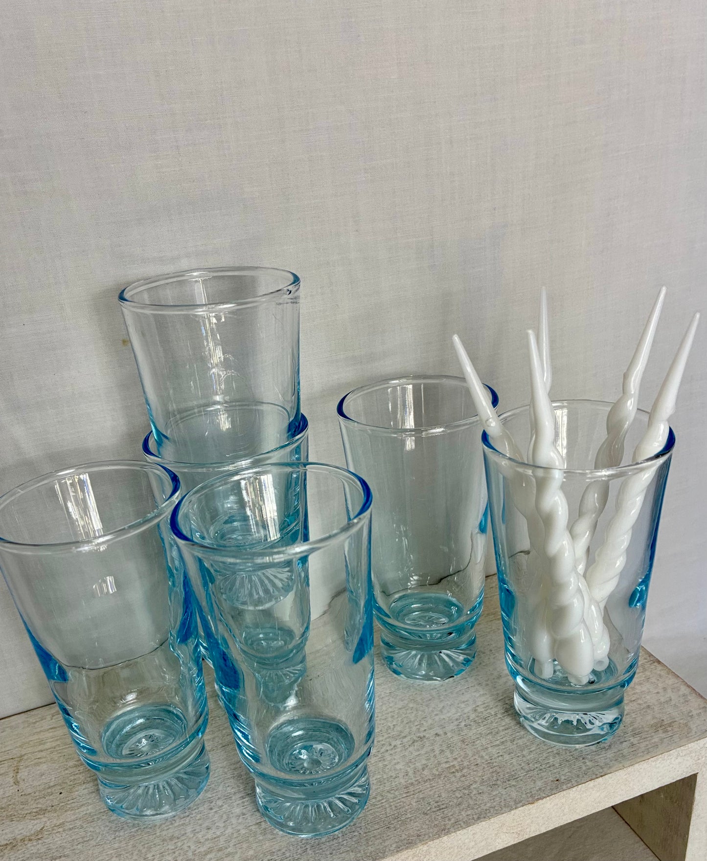 Sapphire blue star liquer glasses set of 6