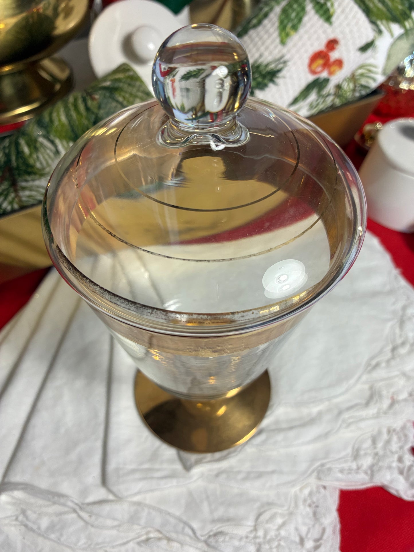 Gilded glass apothecary jar