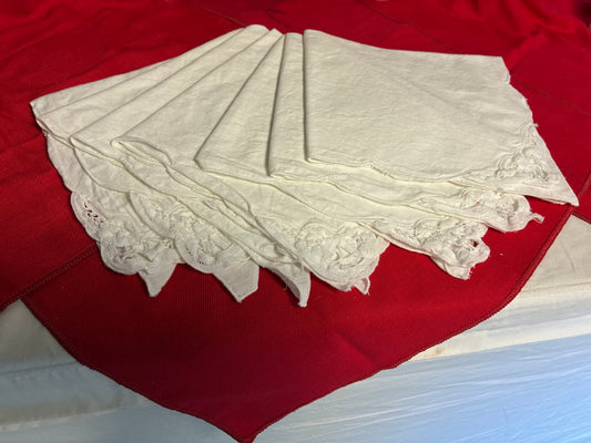 Beautiful Battenburg cotton cloth napkins