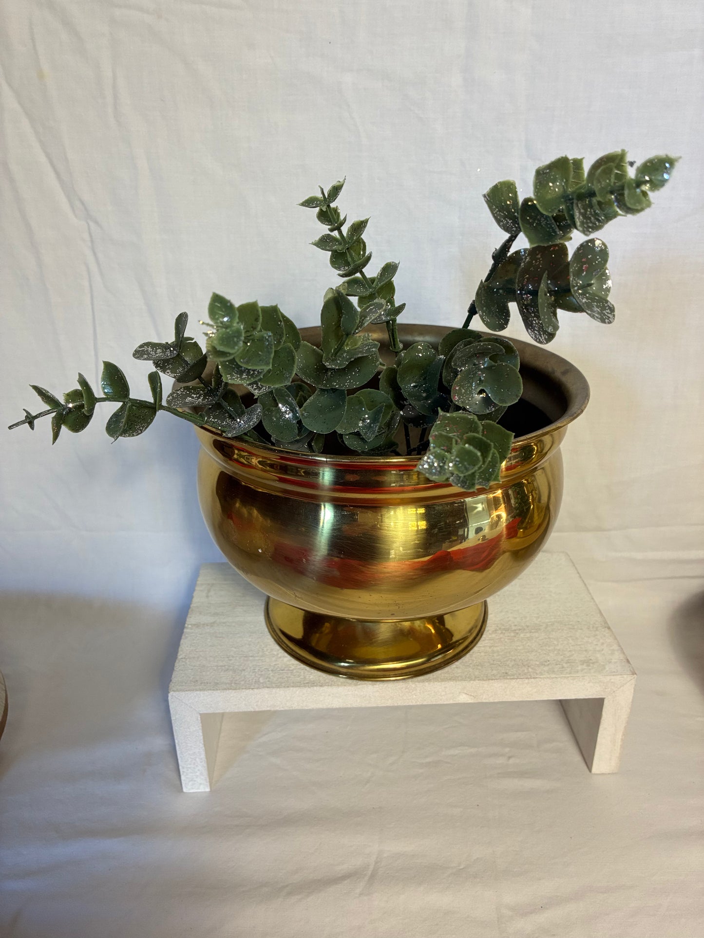 Brass footed planter