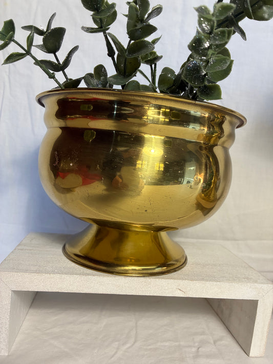 Brass footed planter