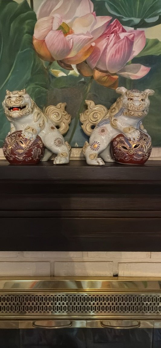 Japanese Kutani Foo dogs