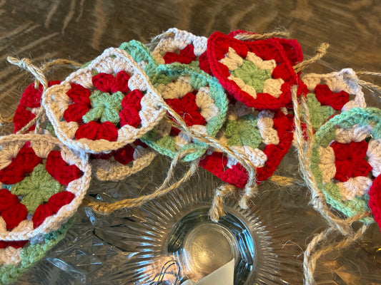 Knitted Christmas ornament squares set of 10