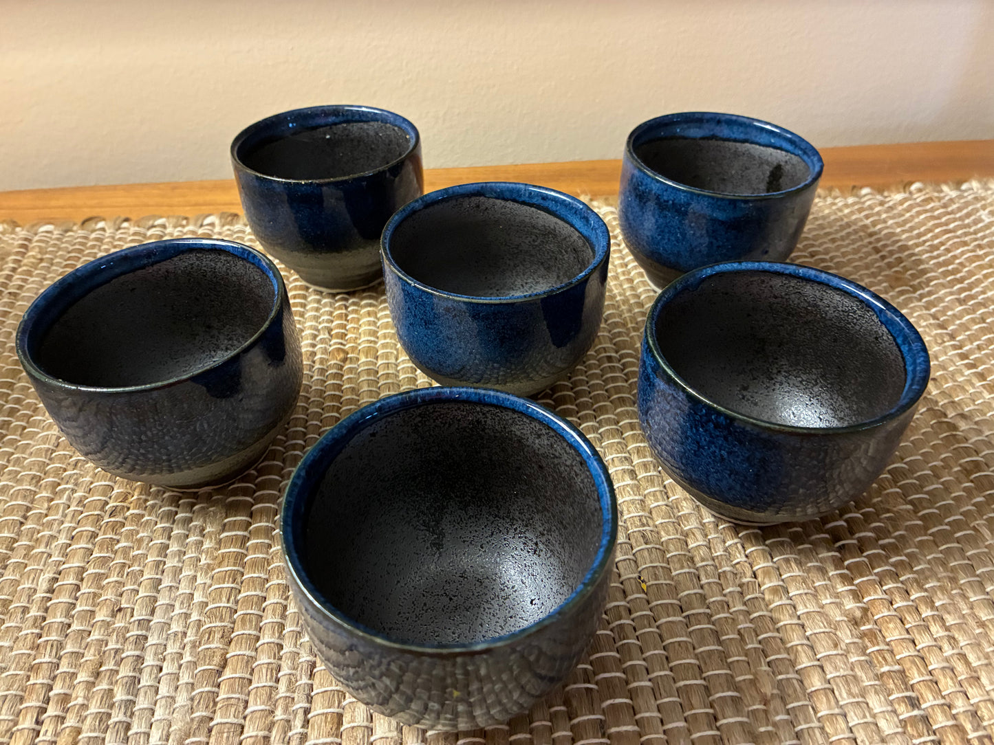 Handmade flambed glaze tea cups set of 6
