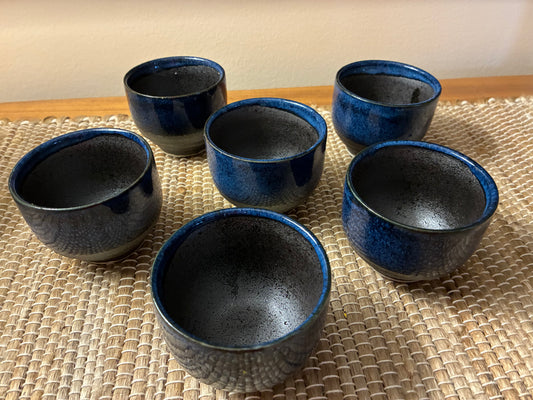 Handmade flambed glaze tea cups set of 6